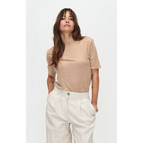 Kuyichi dames vegan T-Shirt Olivia Zwart Thee Bruin Tweedehands