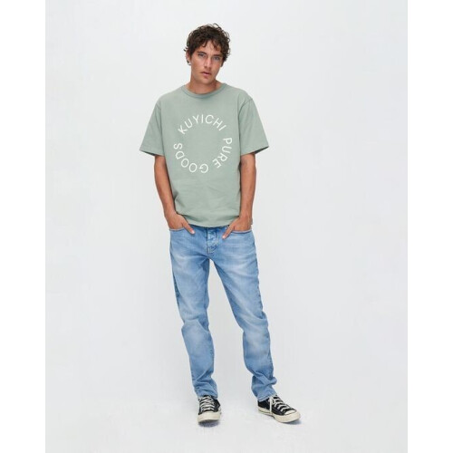 Kuyichi Jim Regular Slim - Tapered Jeans - Comfortabele fit - Bright Blue Tweedehands
