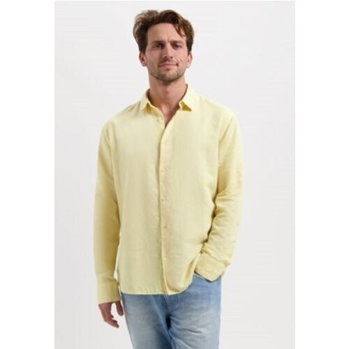 Kuyichi mannen vegan Nico Overhemd Vervaagd Geel Tweedehands