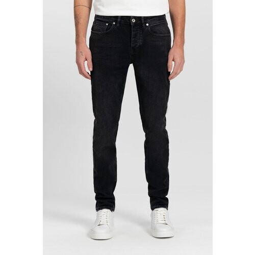 Kuyichi mannen vegan Regular Slim Jeans Jim Vintage Zwart Tweedehands