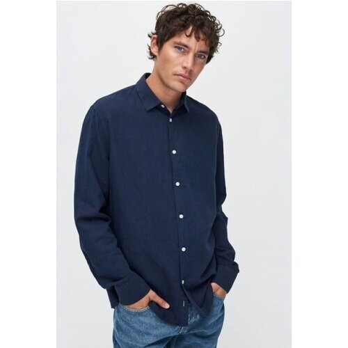 Kuyichi mannen vegan Shirt Nico Donker Marineblauw Tweedehands