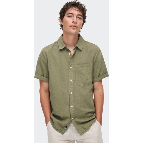 Kuyichi mannen vegan Shirt Nolan Legergroen Tweedehands