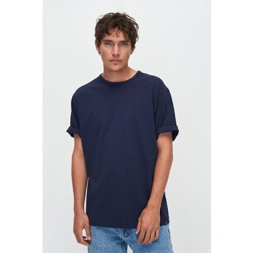 Kuyichi mannen vegan T-Shirt Liam Donker Marineblauw Tweedehands