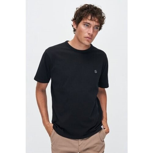 Kuyichi mannen vegan T-Shirt Liam Handtekening Zwart Tweedehands