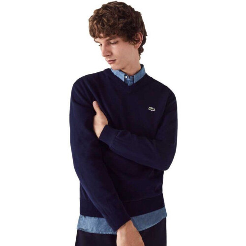 Lacoste AH1951-53 - V-hals Trui - Organisch Katoen - Navy Blue - Maat 5