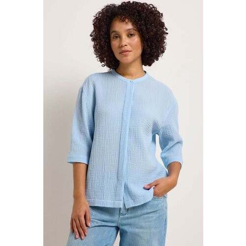 Lanius dames vegan Blouse Structuur Helder Hemelsblauw