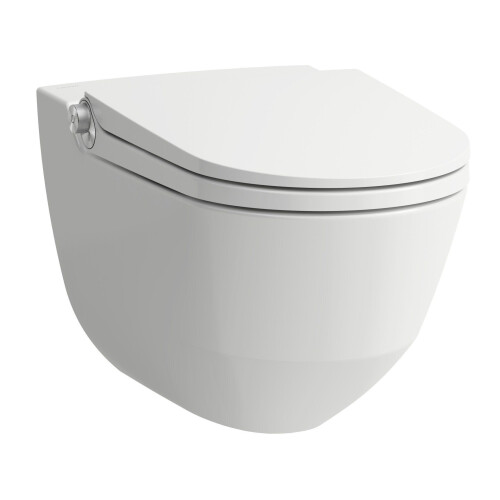 LAUFEN Cleanet Riva Douchewc– 370×590 mm – Wandmodel – Randloos – Inclusief Luxe WC-Bril - Wit