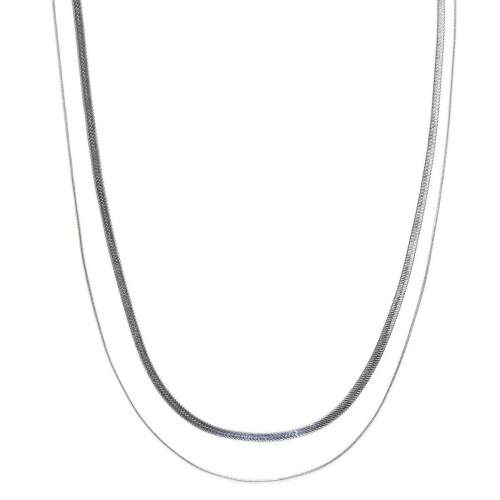 Laura Ferini Chiara - Dames Ketting - 2 lagen - 18K Wit Verguld - Zilver Tweedehands