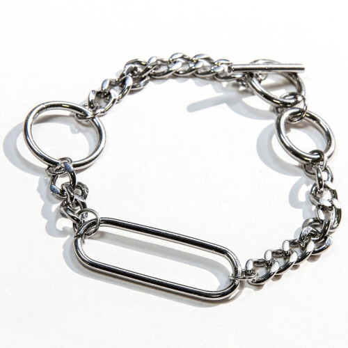 Laura Ferini Dames Armband Solo Tua Zilver - Zilverkleurige Schakelarmband - 18K Wit Verguld - Sieraad - Accessoires - Sieraden - Dames Armbandje