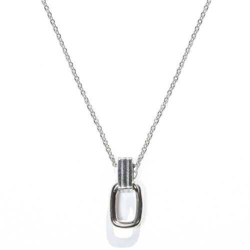 Laura Ferini Dames Ketting Dolci Sogni Zilver - Zilverkleurige Ketting Met Hanger - 18K Wit Verguld - Halsketting - Collier - Sieraad - Accessoires - Dames Ketting Met Hangertje