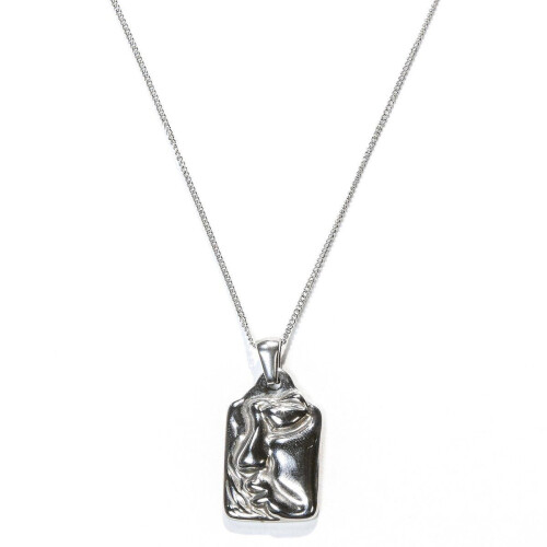 Laura Ferini Dames Ketting Faccina - Halsketting - 18K Wit Verguld - Zilver (1 stuk)