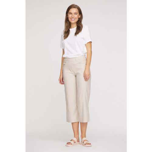 LAURIE dames vegan Broek Donna Loose Crop Grey Sand Tweedehands