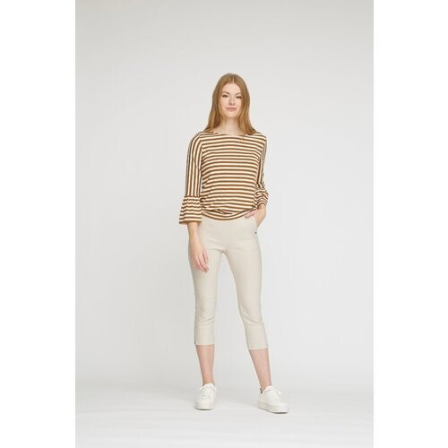 LAURIE dames vegan Broek Elizabeth Slim Capri Middellang Grijs Zand Tweedehands