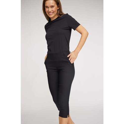 LAURIE dames vegan Broek Elizabeth Slim Capri Middellang Zwart Tweedehands