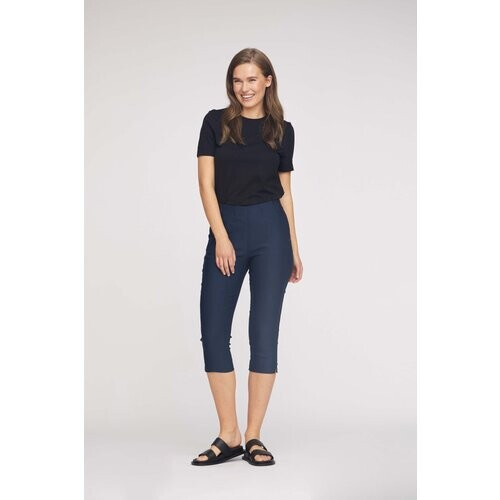 LAURIE dames vegan Broek Elizabeth Slim Capri Middellange Marine Tweedehands