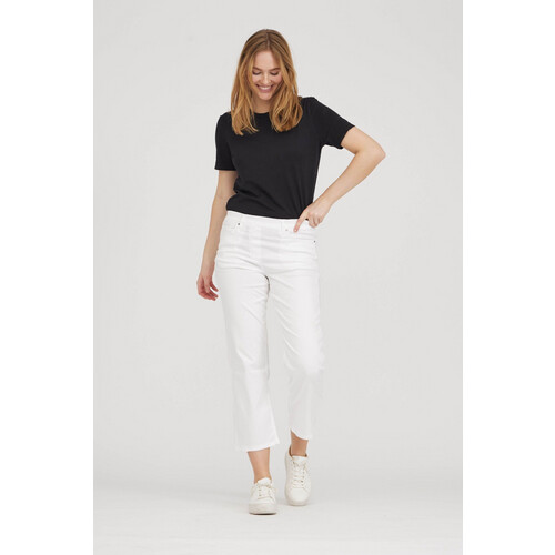 LAURIE dames vegan Broek Helen Straight Crop Wit Tweedehands