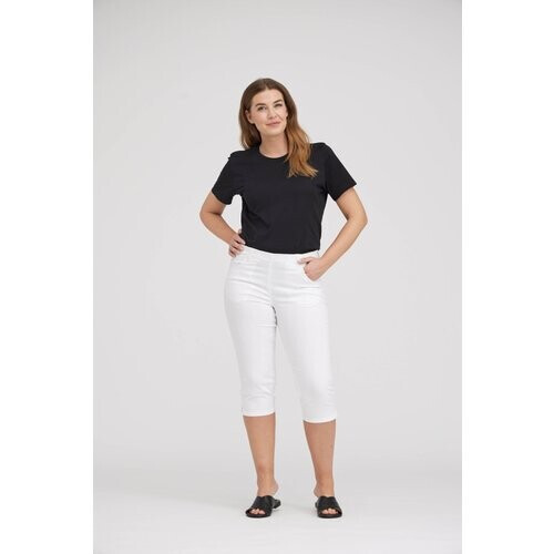 LAURIE dames vegan Broek Kelly Regular Capri Sl Wit Tweedehands