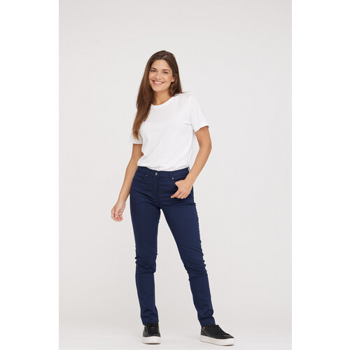 LAURIE dames vegan Broek Laura Slim Korte Lengte Marine Tweedehands
