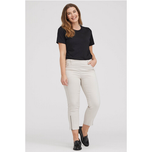 LAURIE dames vegan Broek Piper Regular Crop Grey Sand Tweedehands