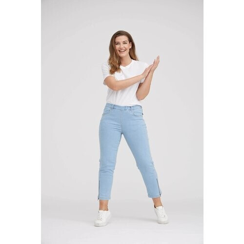 LAURIE dames vegan Broek Piper Regular Crop Lichtblauw Denim Tweedehands