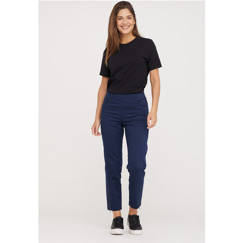 LAURIE dames vegan Broek Piper Regular Crop Marineblauw Tweedehands
