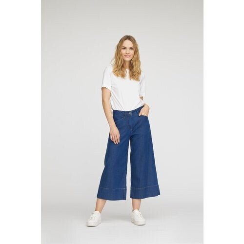 LAURIE dames vegan Broek Rachel Loose Crop Medium Blue Denim Tweedehands