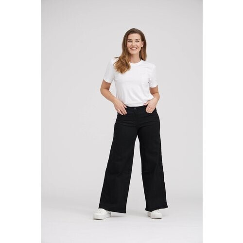 LAURIE dames vegan Broek Serene 5-Pocket Loose Medium Length Zwart Tweedehands