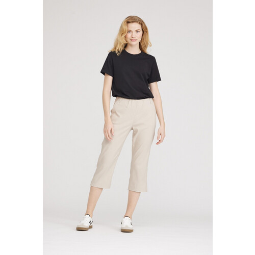 LAURIE dames vegan Broek Taylor Regular Capri Middellang Grijs Zand Tweedehands