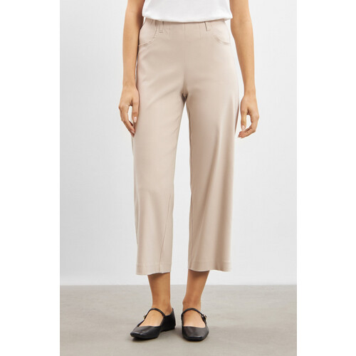 LAURIE dames vegan Cropped Broek Donna Loose Grijs Zand Tweedehands