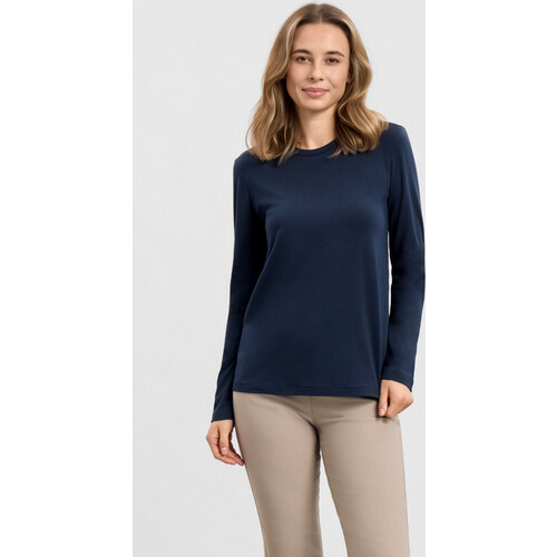 LAURIE dames vegan Shirt Met Lange Mouwen Amanda Marineblauw Tweedehands