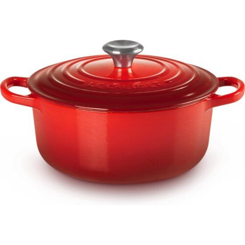 Le Creuset Braadpan Signature - Gietijzeren Braadpan -Ø 22 cm / 3,3 Liter - Kersenrood Tweedehands