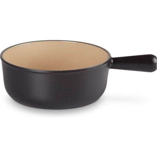 Le Creuset Fonduepan Tradition - Gietijzer -Ø 22 cm / 2.6 liter - Mat Zwart