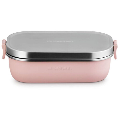 Le Creuset Lunchbox On The Go - RVS - 3-in-1 ontwerp - Shell Pink Tweedehands