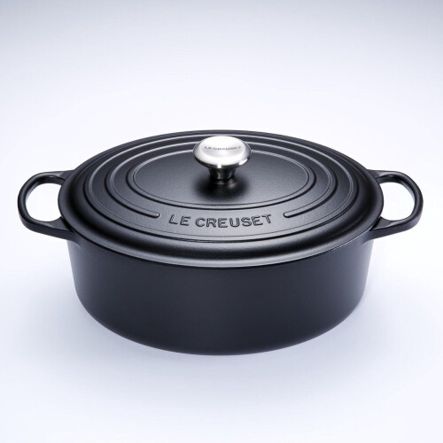 Le Creuset Ovale braad-/ stoofpan 8,9L - 35cm Mat Zwart Tweedehands