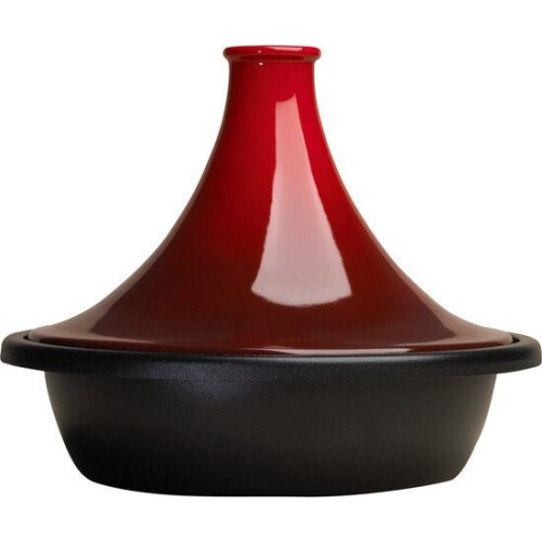 Le Creuset Tajine - 27 cm - Gietijzer - Kersenrood Tweedehands