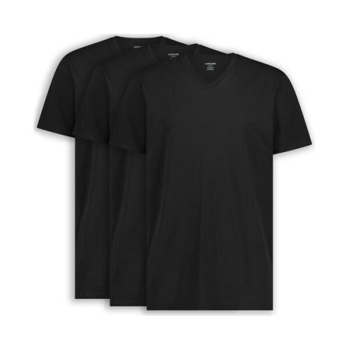 LebasQ Fit T-Shirts - V-hals - Regular Fit - Zwart - Maat S (3 stuks) Tweedehands