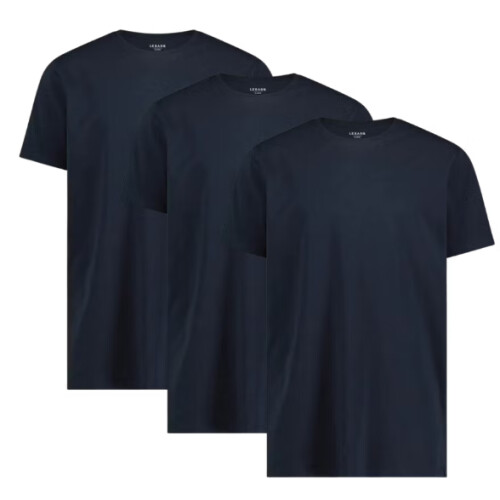 LebasQ Miles Long Fit T-Shirt Heren - 3-pack - Ronde Hals - Kleur: Navy - Maat L
