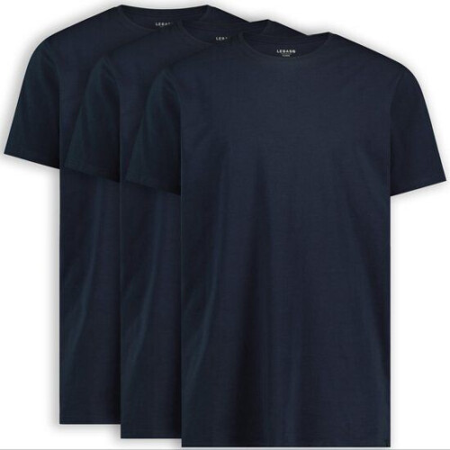 LebasQ T-shirt 3-Pack - Regular Fit - Stretchkatoen - Zwart (3-pack) Tweedehands