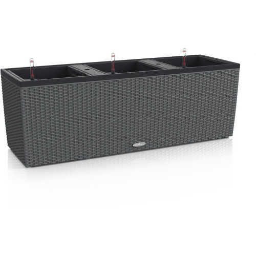 LECHUZA TRIO COTTAGE 40 - Plantenbak - met uitneembare binnenbakken - met bewateringssysteem - ALL-IN-ONE set met LECHUZA-PON - graniet