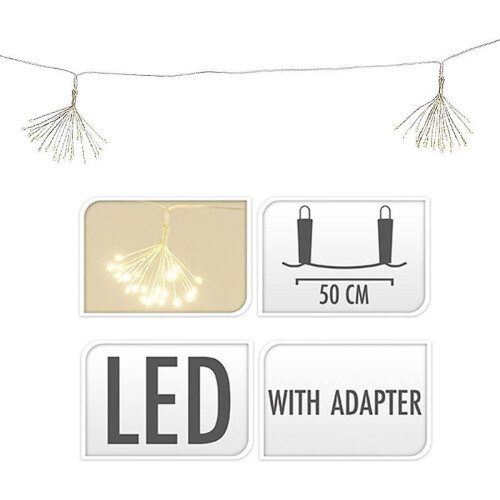 LED Lichtsnoer Fireworks - 6 lichtclusters - 150 LEDs warm wit