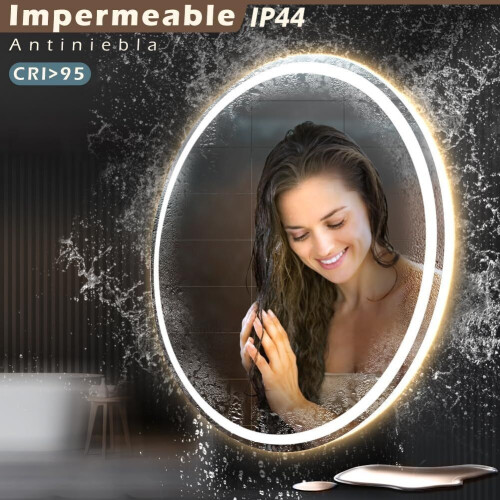 LED Make-upspiegel 80 cm - Wandspiegel - Anti-condenslicht - Frameloos