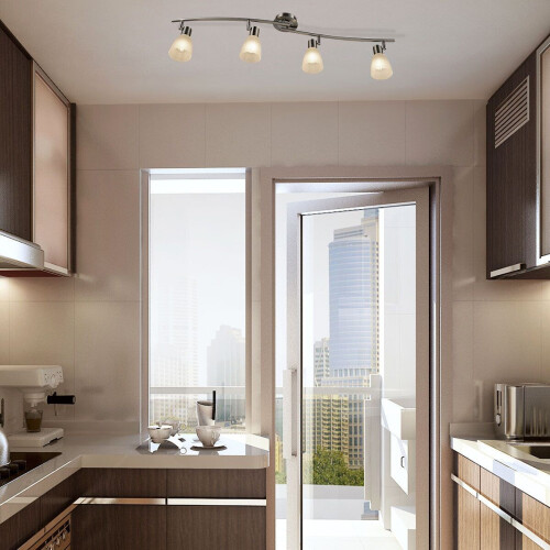 LED -plafondlamp roteerbare plafondlamp met 4 lichten zwenklampen plafond spotlight 9w zilver Tweedehands