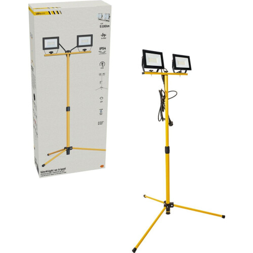 LED's Work Bouwlamp met DUO Statief 6370 - IP54 waterdicht - In hoogte verstelbaar tot 1,20 meter