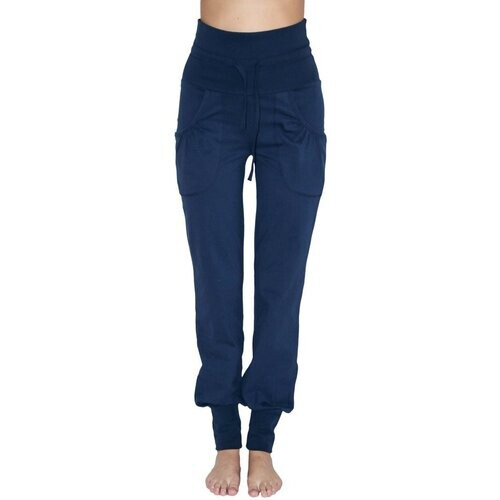 Leela Cotton dames vegan Yogabroek Met Omslagband Marineblauw Tweedehands