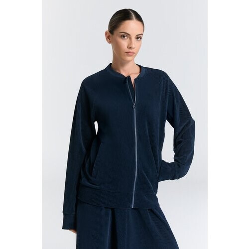 Leela Cotton mannen vegan Jas Corduroy Baseball Middernachtblauw Tweedehands