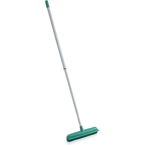 Leifheit Classic Suprabezem -  rubberen bezem met telescoopsteel - 80-140 cm steellengte - 35 cm veegbreedte