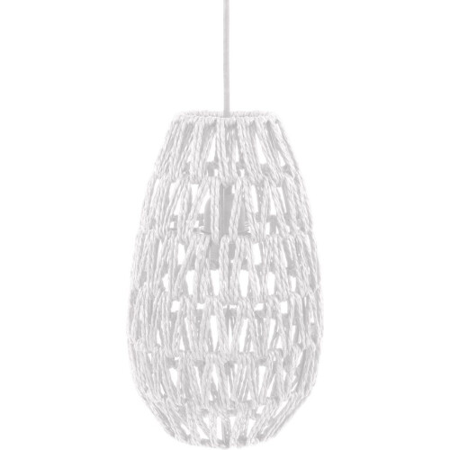Leitmotiv Rope Pin - Hanglamp - Gevlochten papier - Wit -Ø 18cm