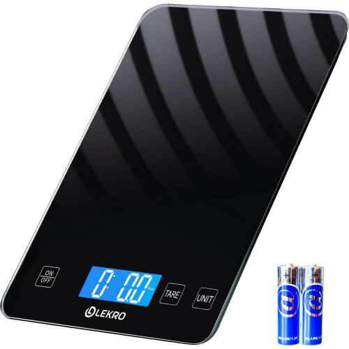 Lekro Digitale Precisie Keukenweegschaal - 1g-15kg - Tarra Functie - Zwart Tweedehands