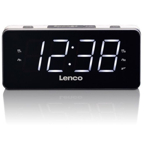Lenco CR-18 - PLL FM Klokradio - Dubbele alarmfunctie met snooze - Aluminium/Zwart