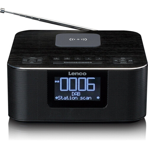 Lenco CR-650BK - Wekkerradio - DAB+ Bluetooth 5.0 Draadloos opladen - Zwart